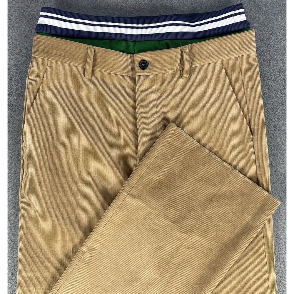 DSQUARED2 Pants Mens 34x38 Beige Slouch Flared Corduroy Trousers IT48 Italy